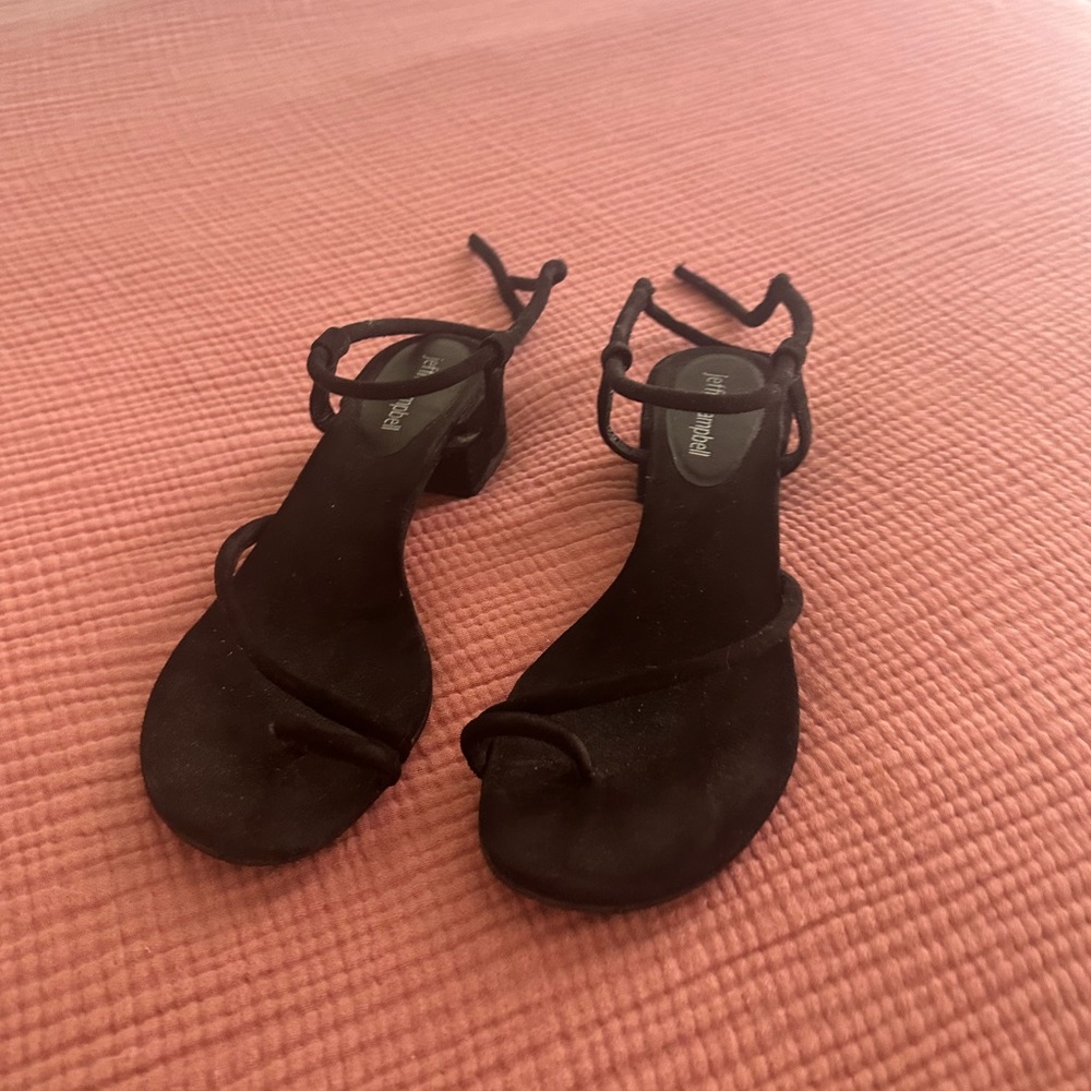 black suede jeffery campbell sandal heels